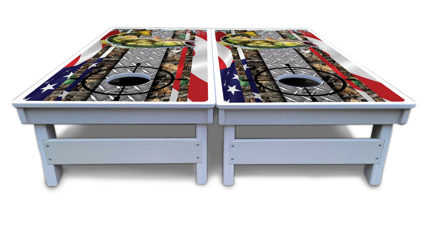 Scope Deer & Fish Cornhole Boards - All Weather Series