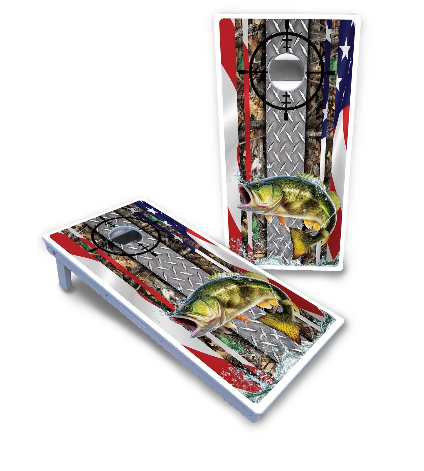 Scope Deer & Fish Cornhole Boards - All Weather Series