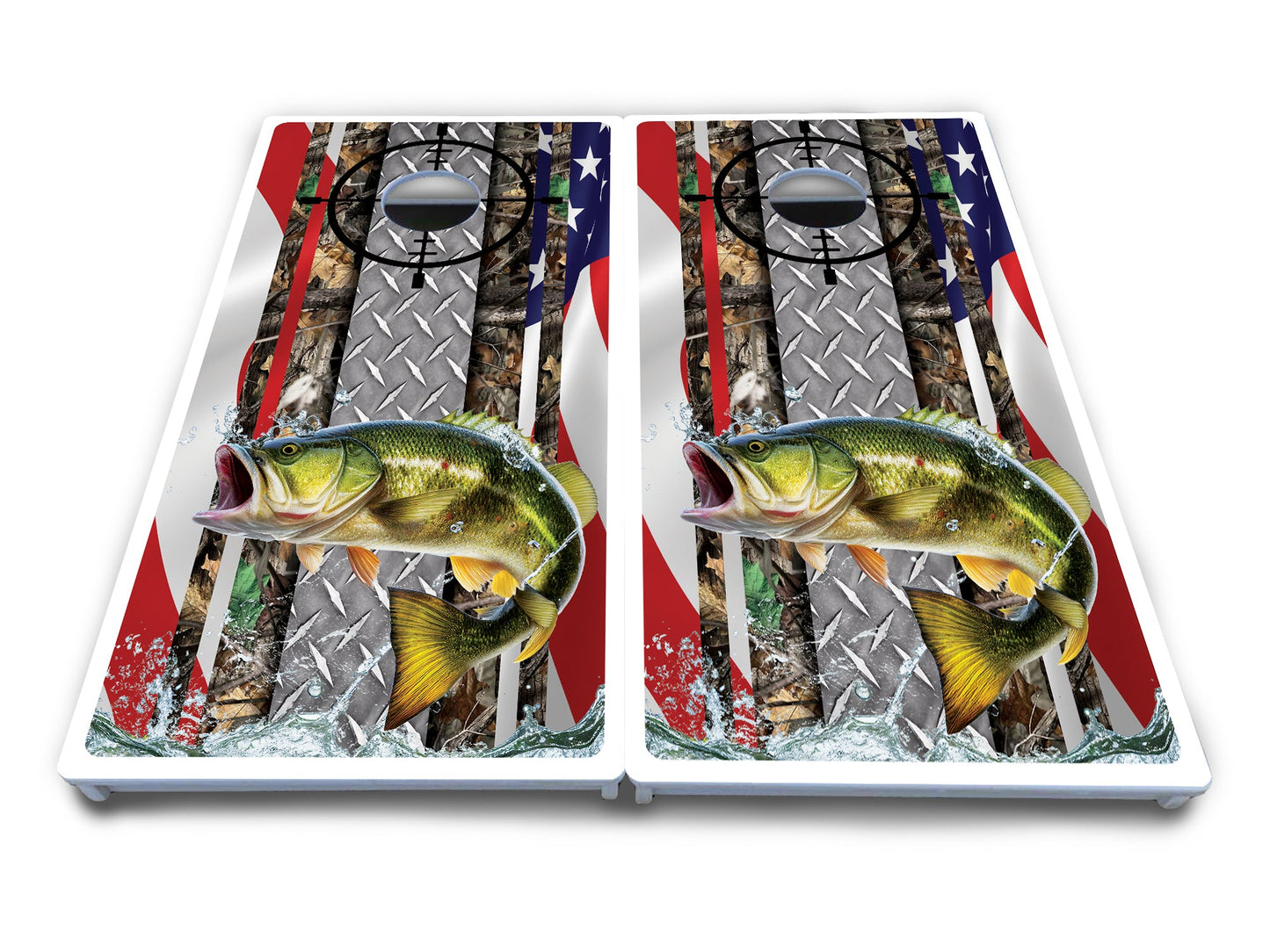 Scope Deer & Fish Cornhole Boards - All Weather Series