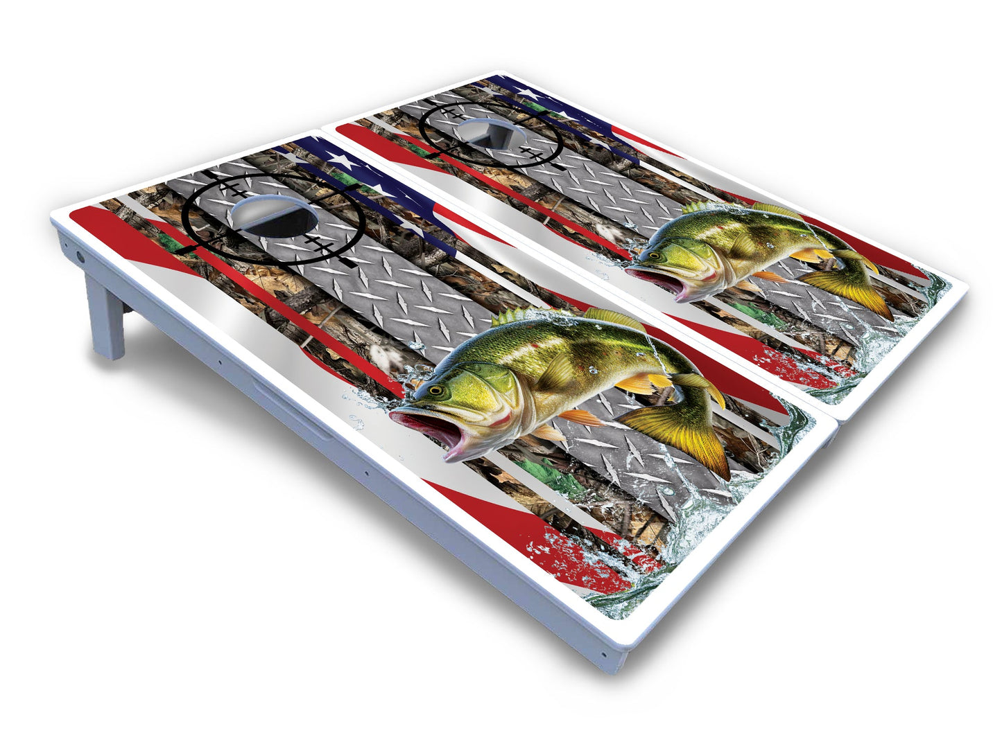 Scope Deer & Fish Cornhole Boards - All Weather Series
