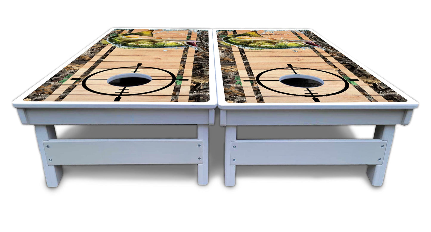 Scope Deer & Fish Plank Cornhole Boards - All Weather Series