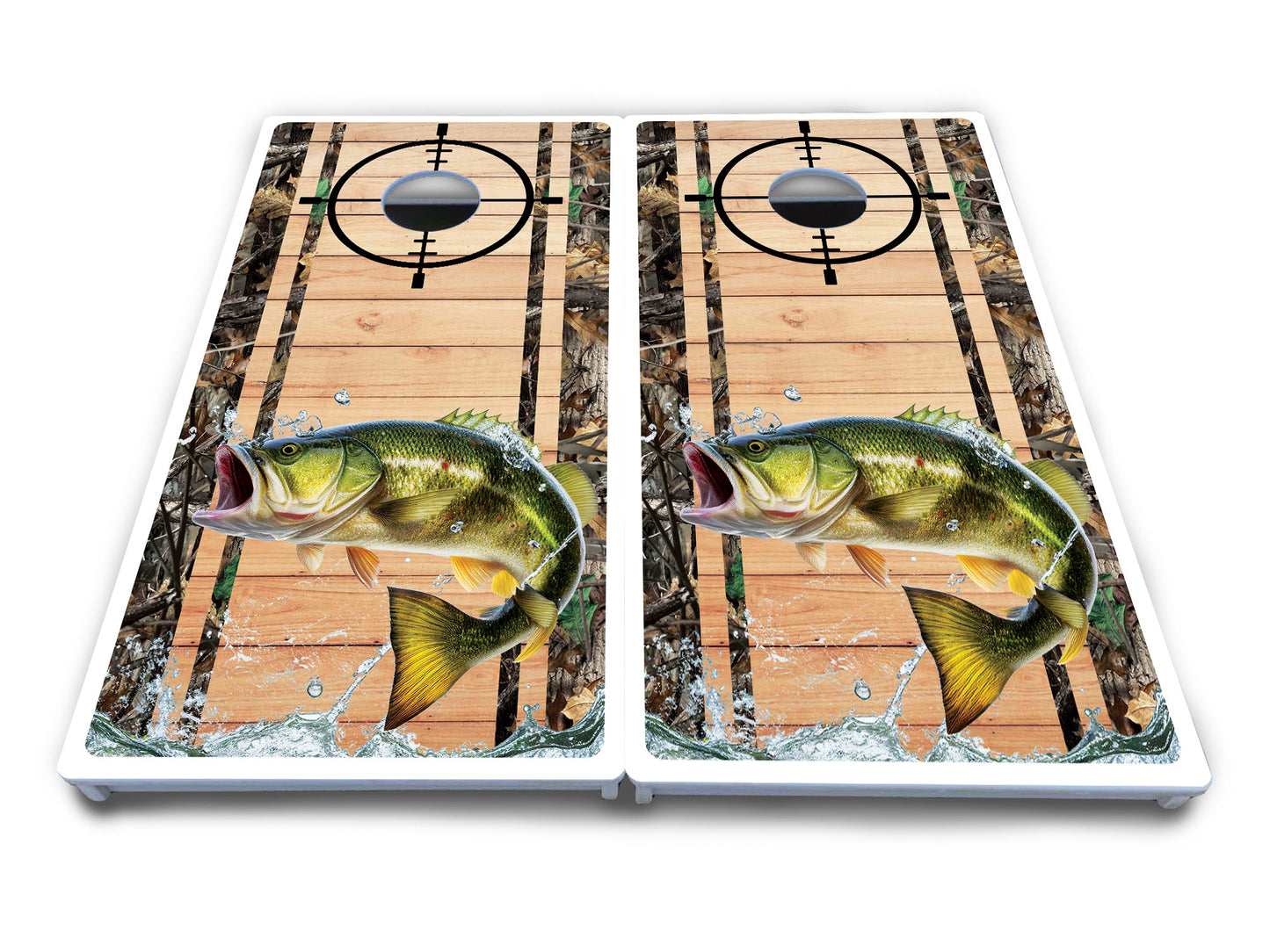 Scope Deer & Fish Plank Cornhole Boards - All Weather Series