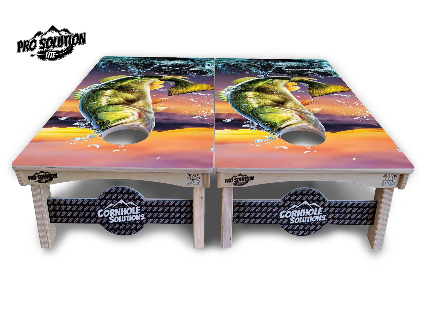 Bass Hole Cornhole Boards - Pro Solution Lite Series
