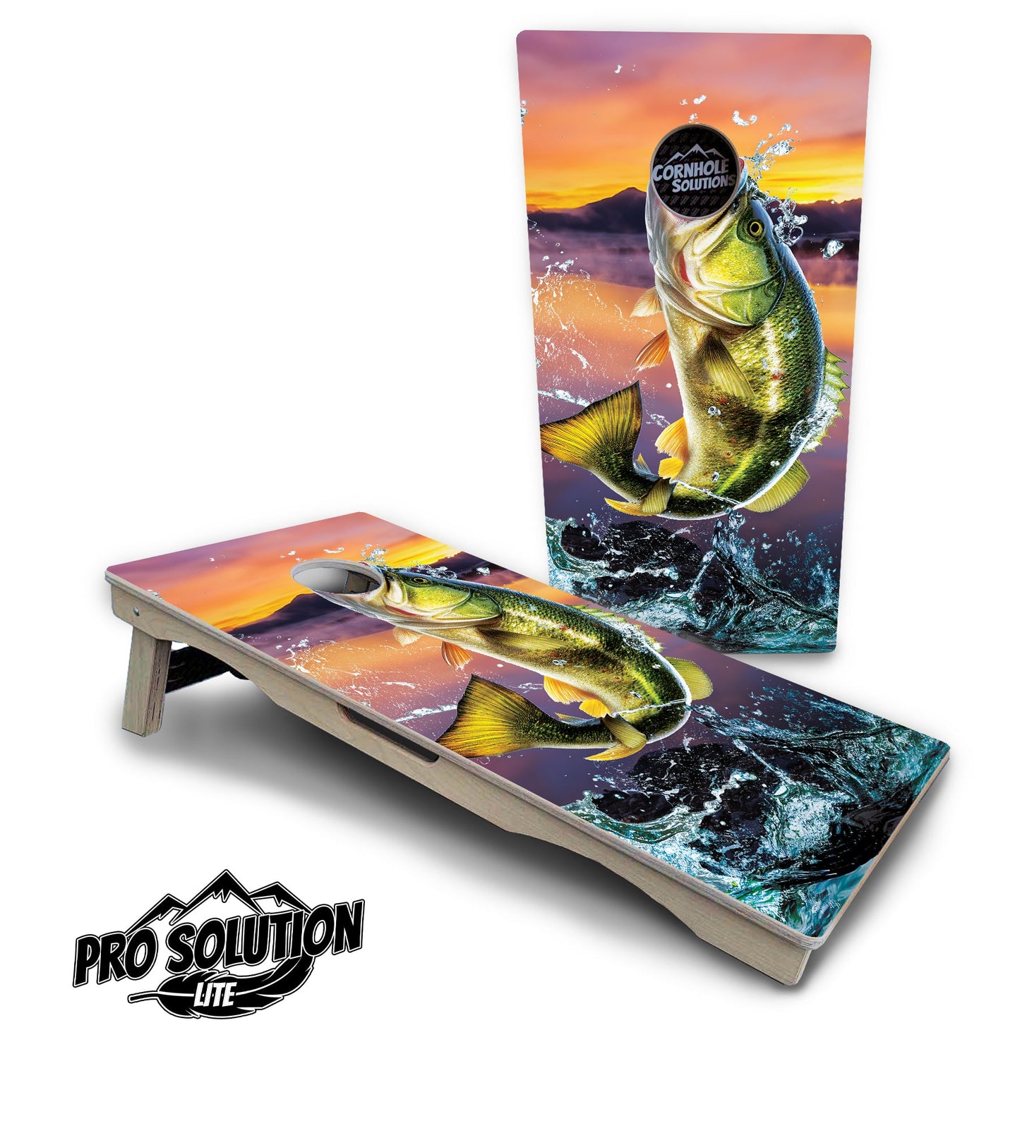 Bass Hole Cornhole Boards - Pro Solution Lite Series