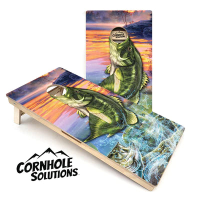 Tournament Quality Cornhole Boards - Bass Hole Design