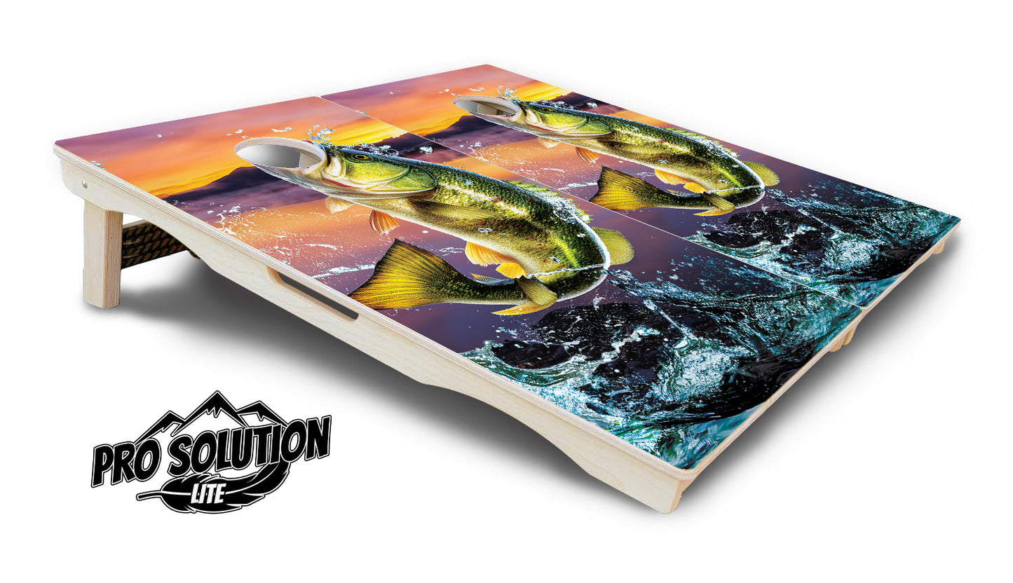 Bass Hole Cornhole Boards - Pro Solution Lite Series