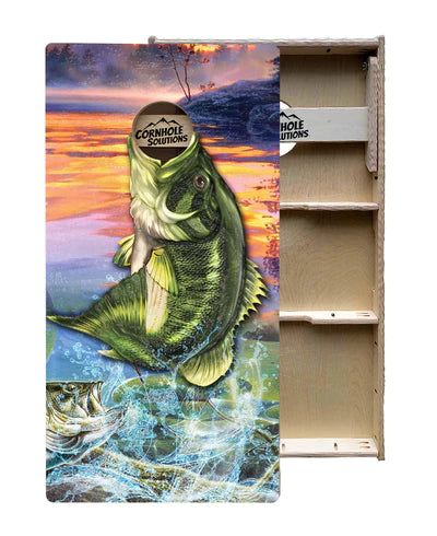 Tournament Quality Cornhole Boards - Bass Hole Design