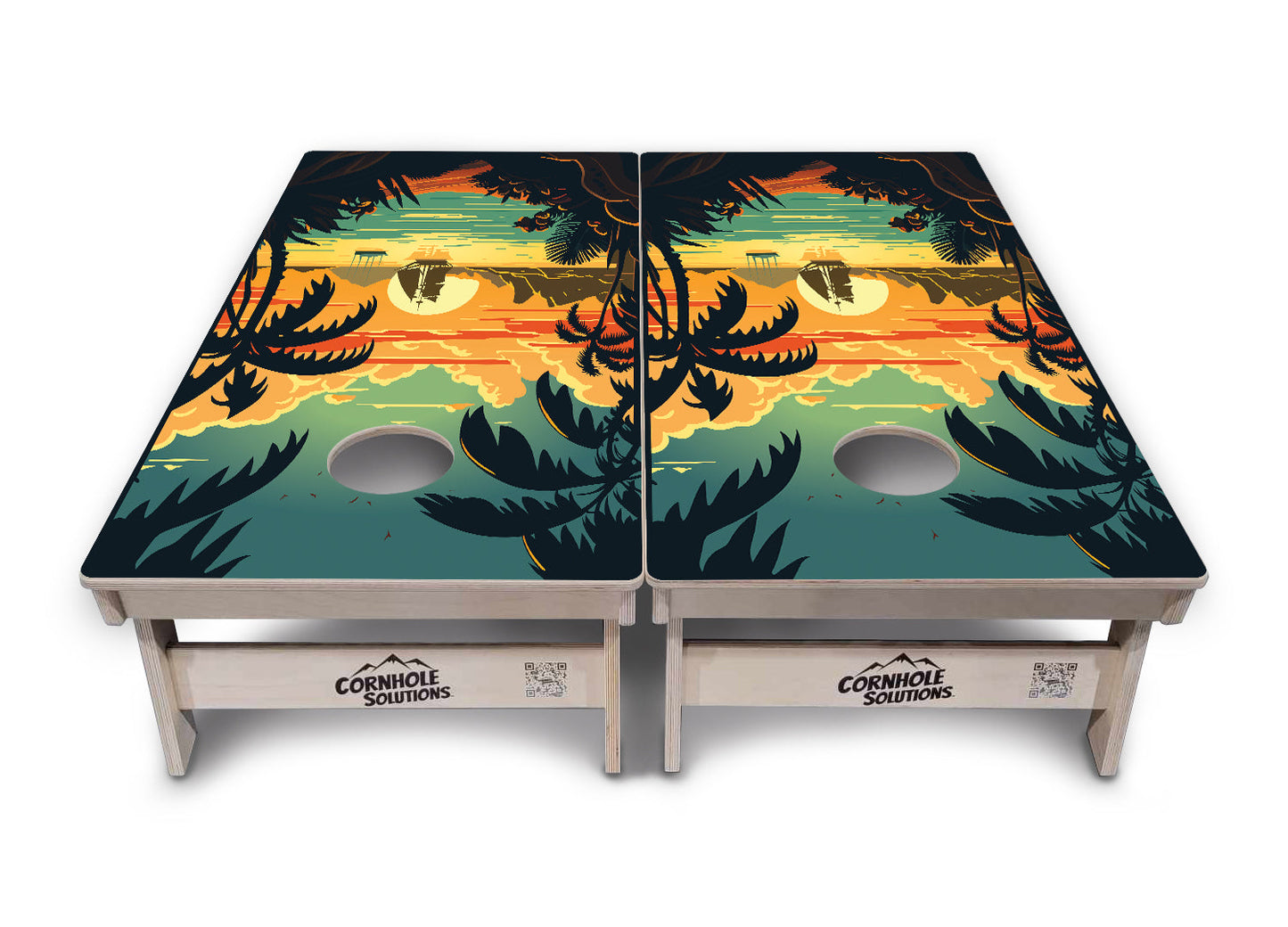 Beach Sunset Cornhole Boards - Professional Tournament Series