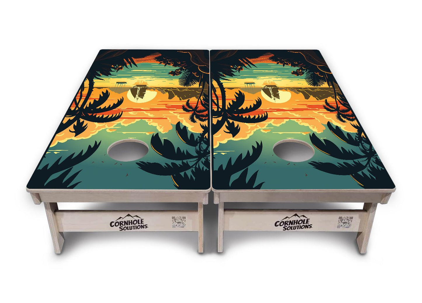 Beach Sunset - Cornhole Boards - 4 Designs - Tournament Series