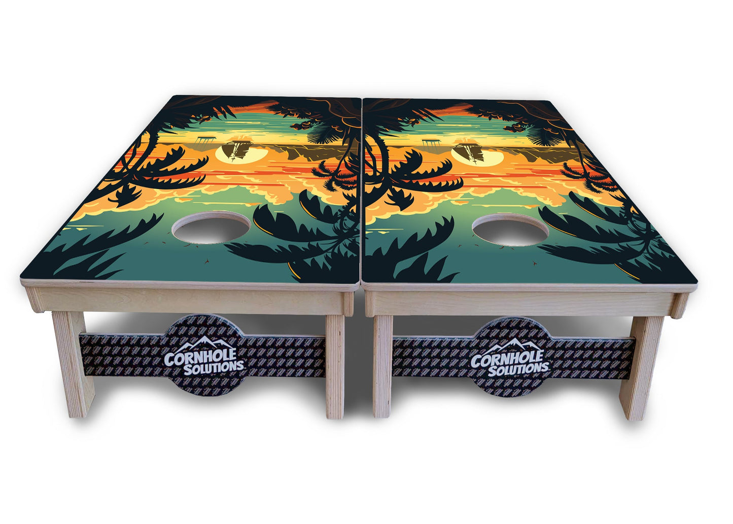 Beach Sunset Cornhole Boards - Professional Tournament Series