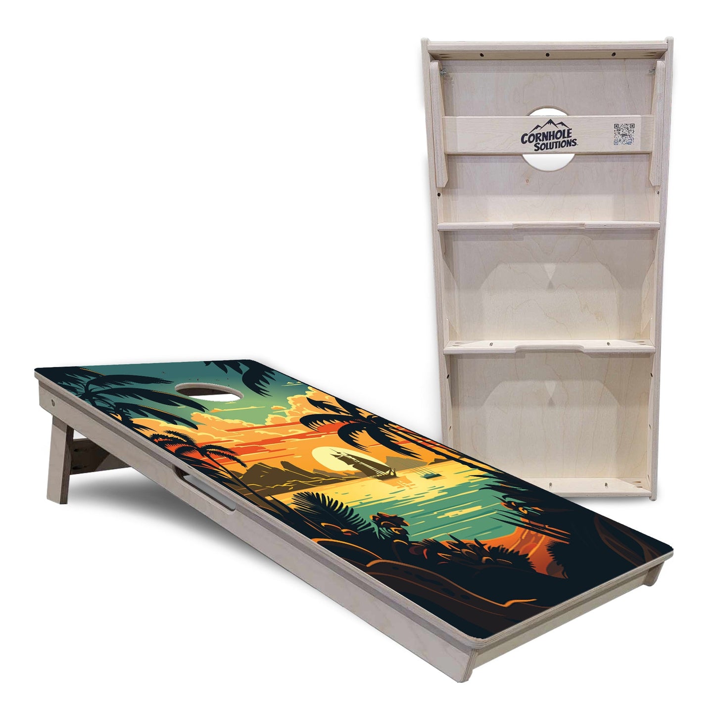 Beach Sunset Cornhole Boards - Professional Tournament Series