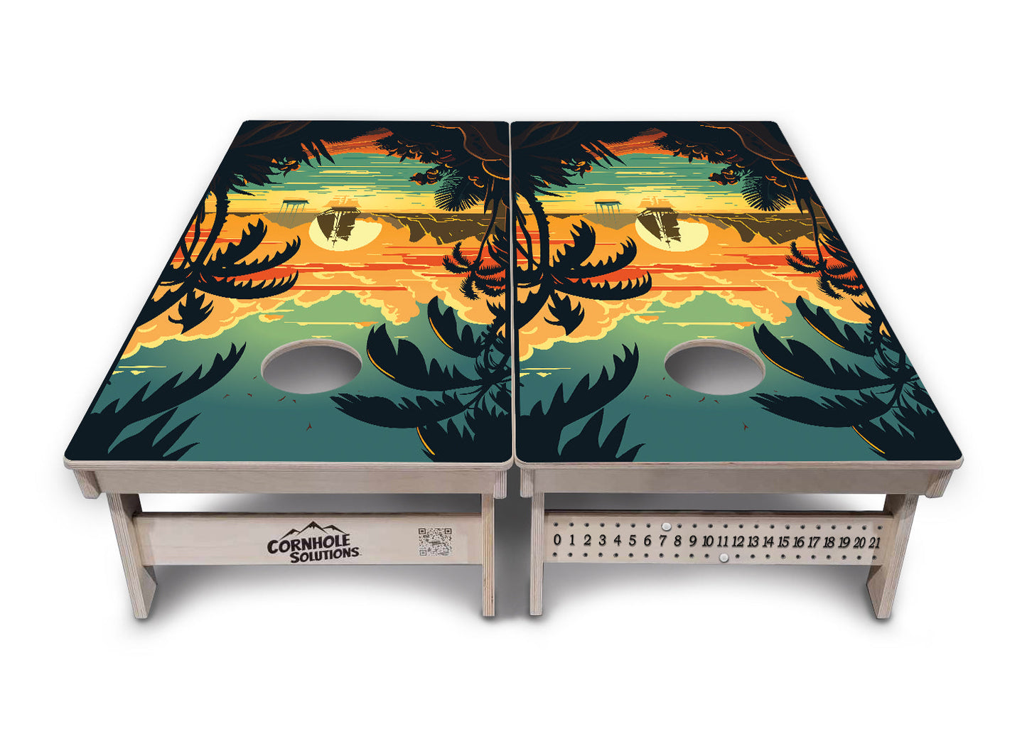 Beach Sunset Cornhole Boards - Professional Tournament Series