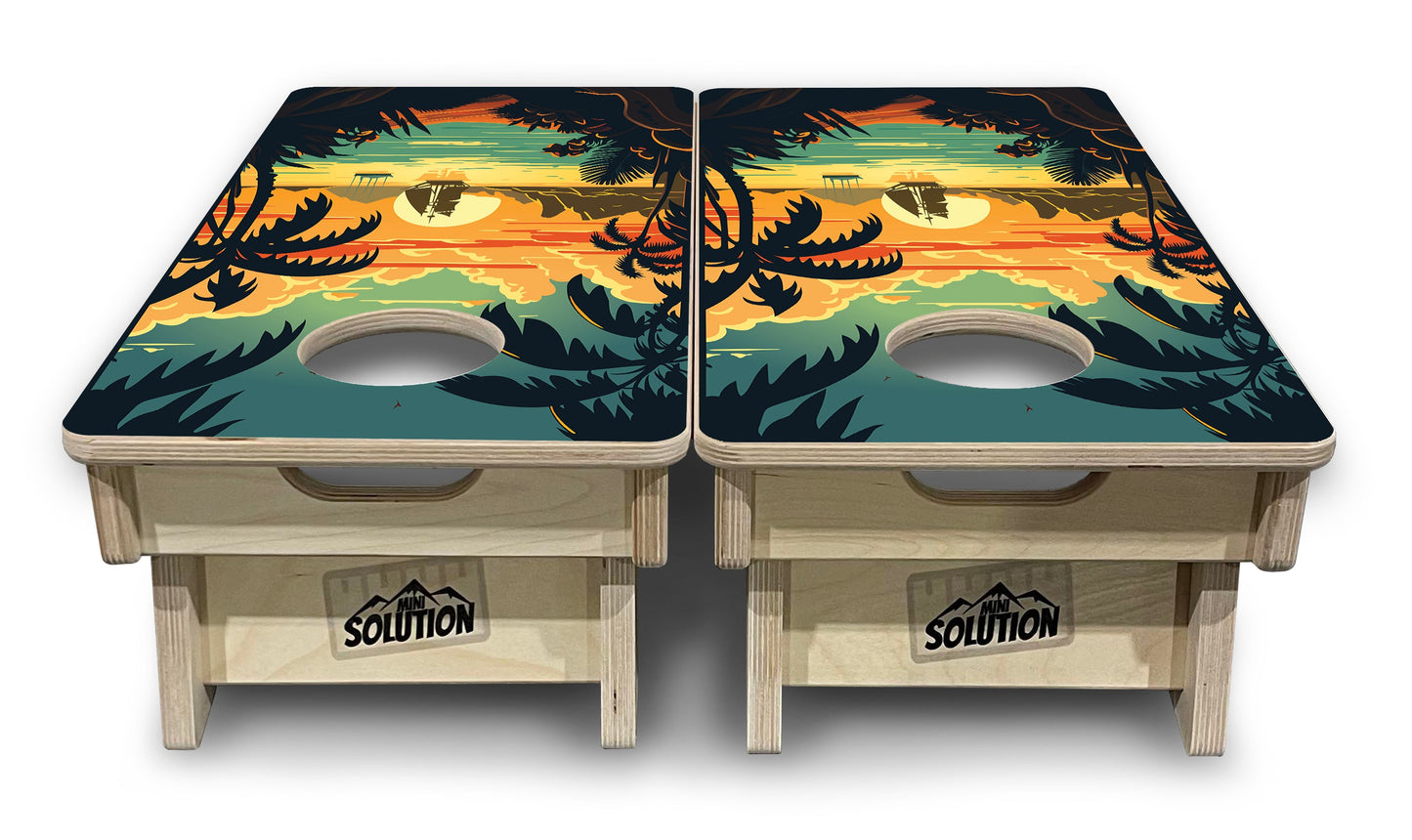 Mini Cornhole Boards - Beach Sunset Designs