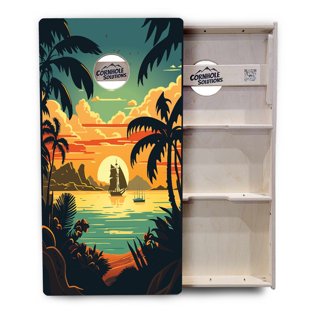 Beach Sunset Cornhole Boards - Professional Tournament Series
