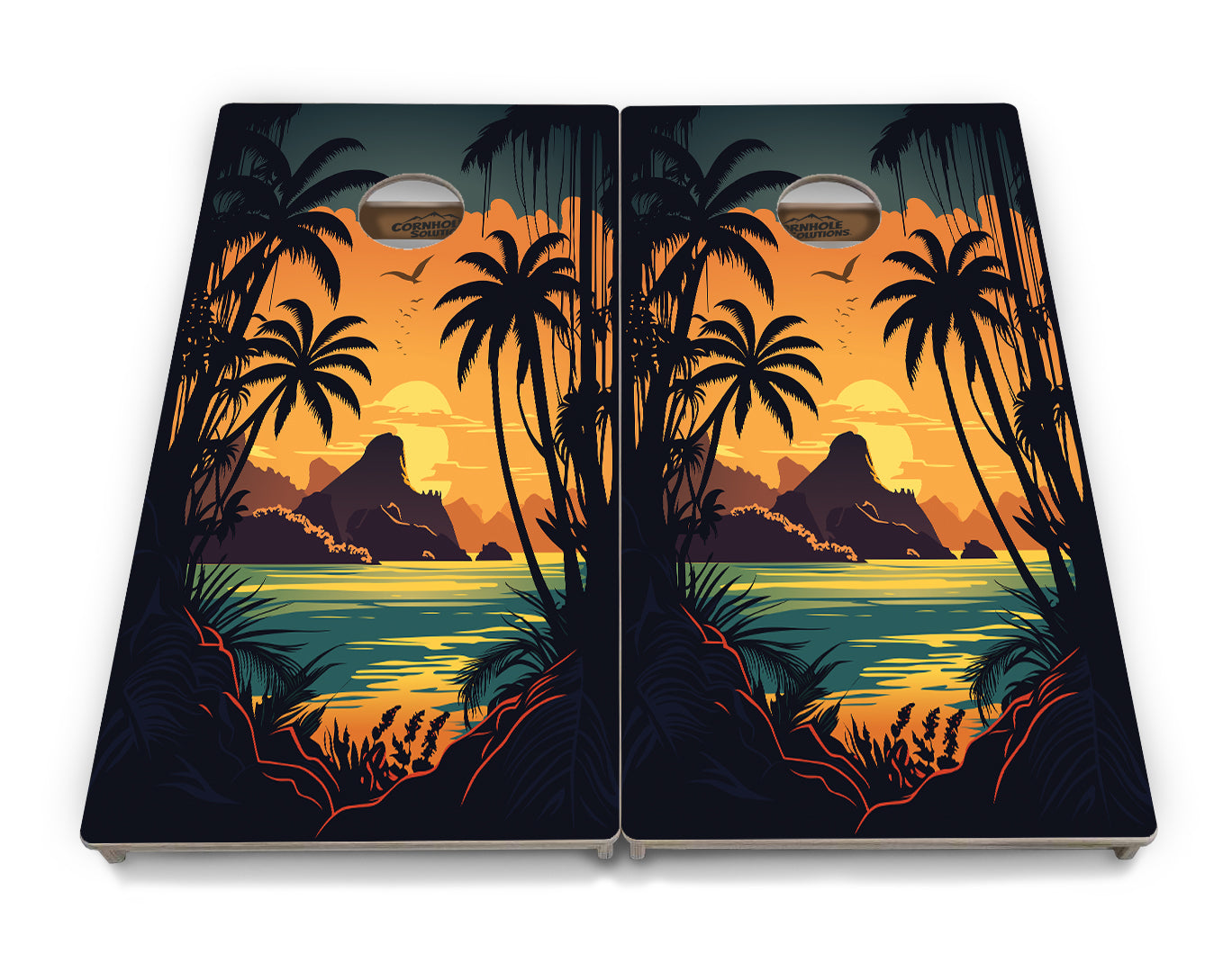Beach Sunset Cornhole Boards - Professional Tournament Series
