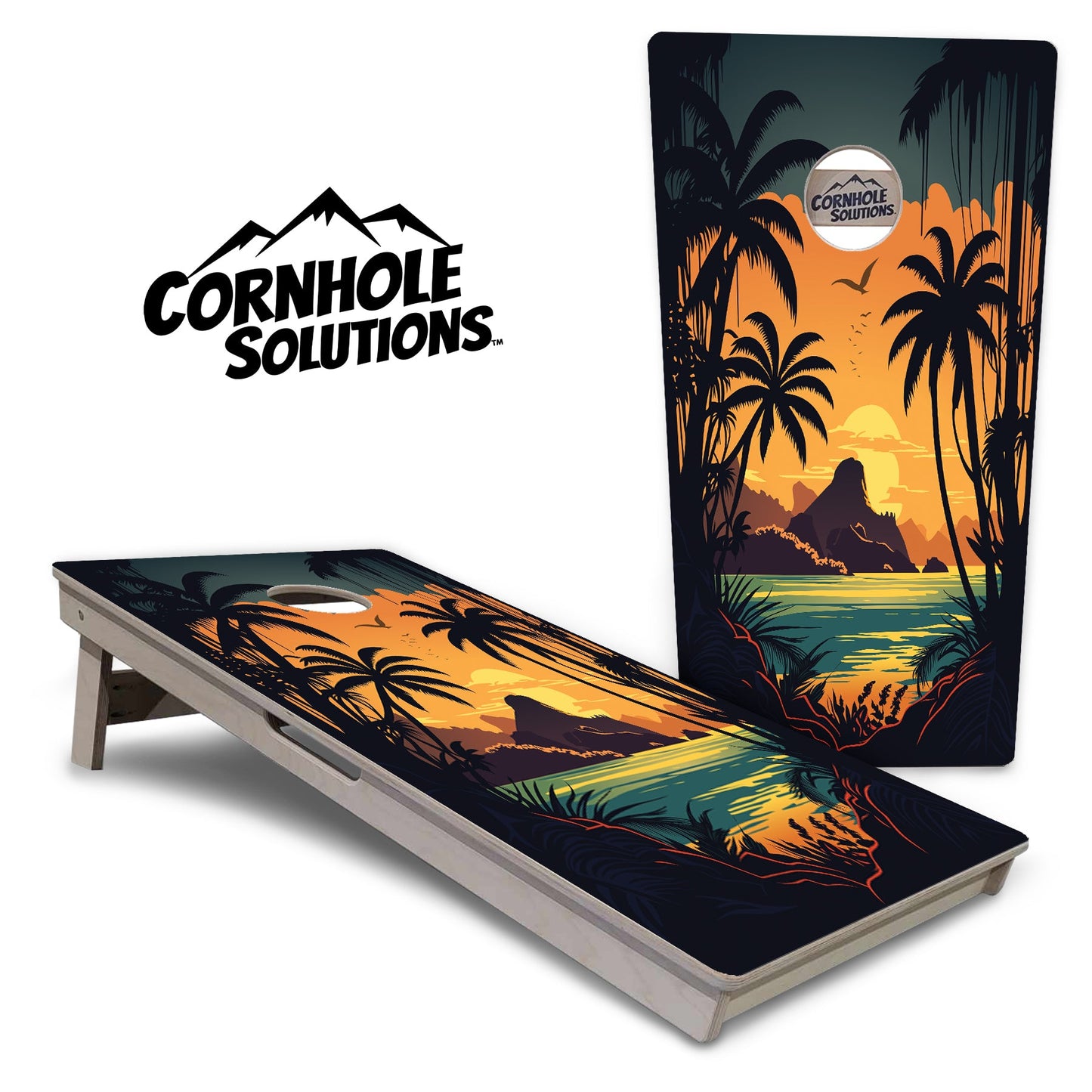 Beach Sunset Cornhole Boards - Professional Tournament Series