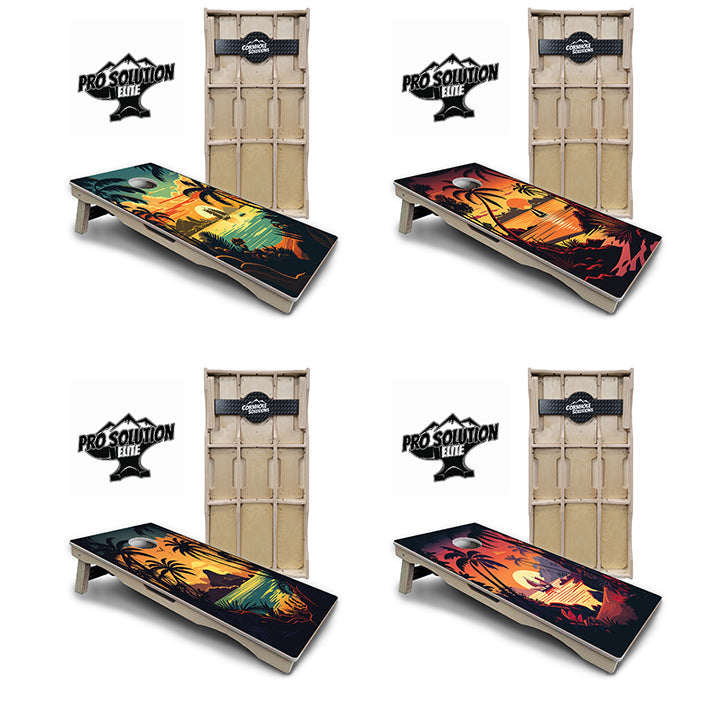 Beach Sunset Cornhole Boards - Pro Solution Elite Series