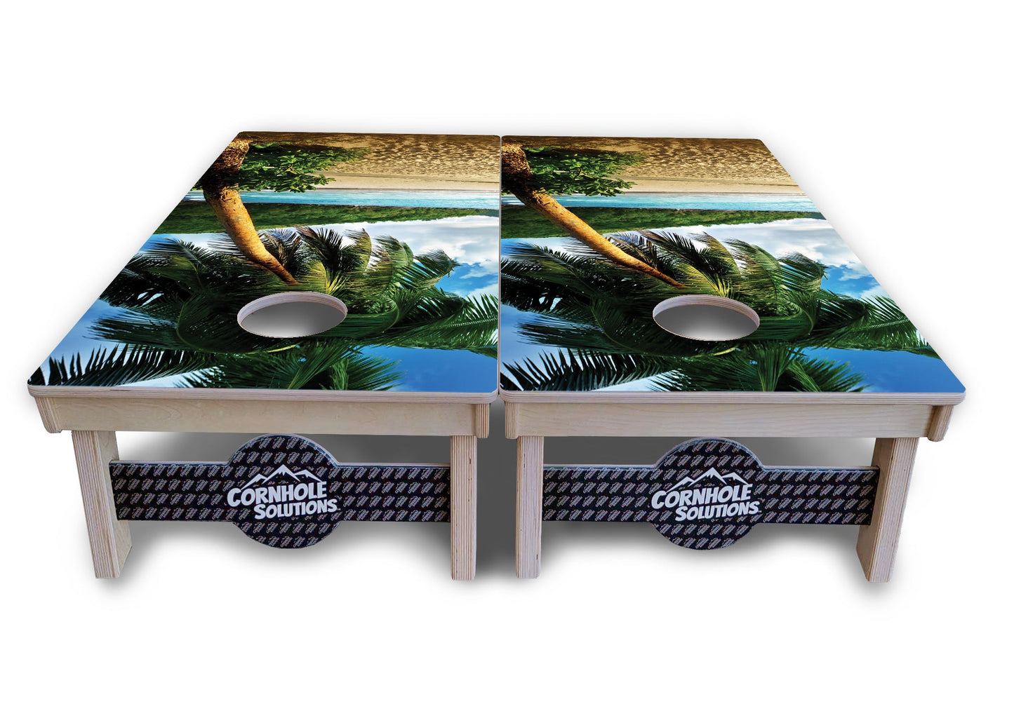 Beach Scene Cornhole Boards - Professional Tournament Series