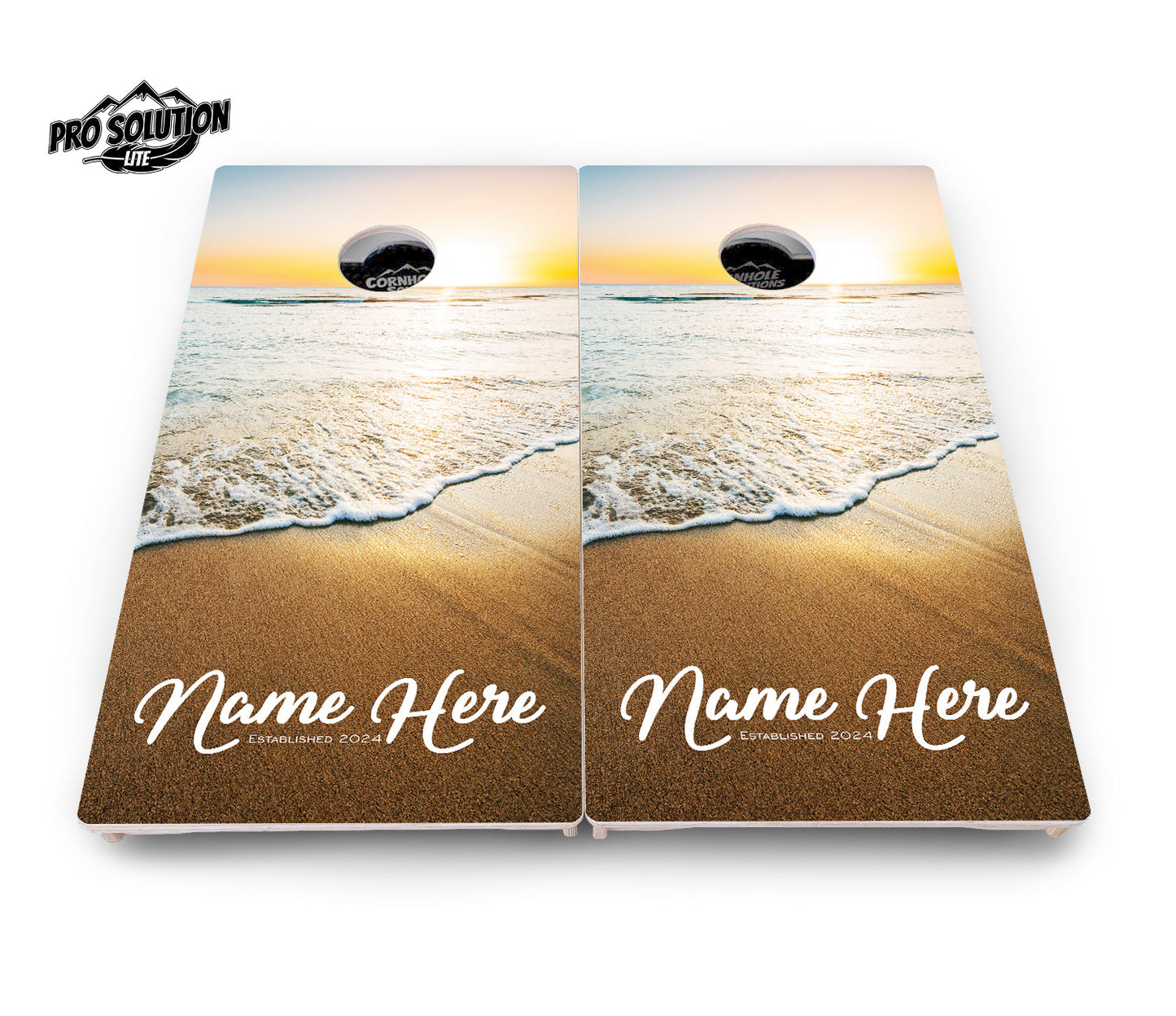 Beach Sunset Cornhole Boards - Pro Solution Lite Series