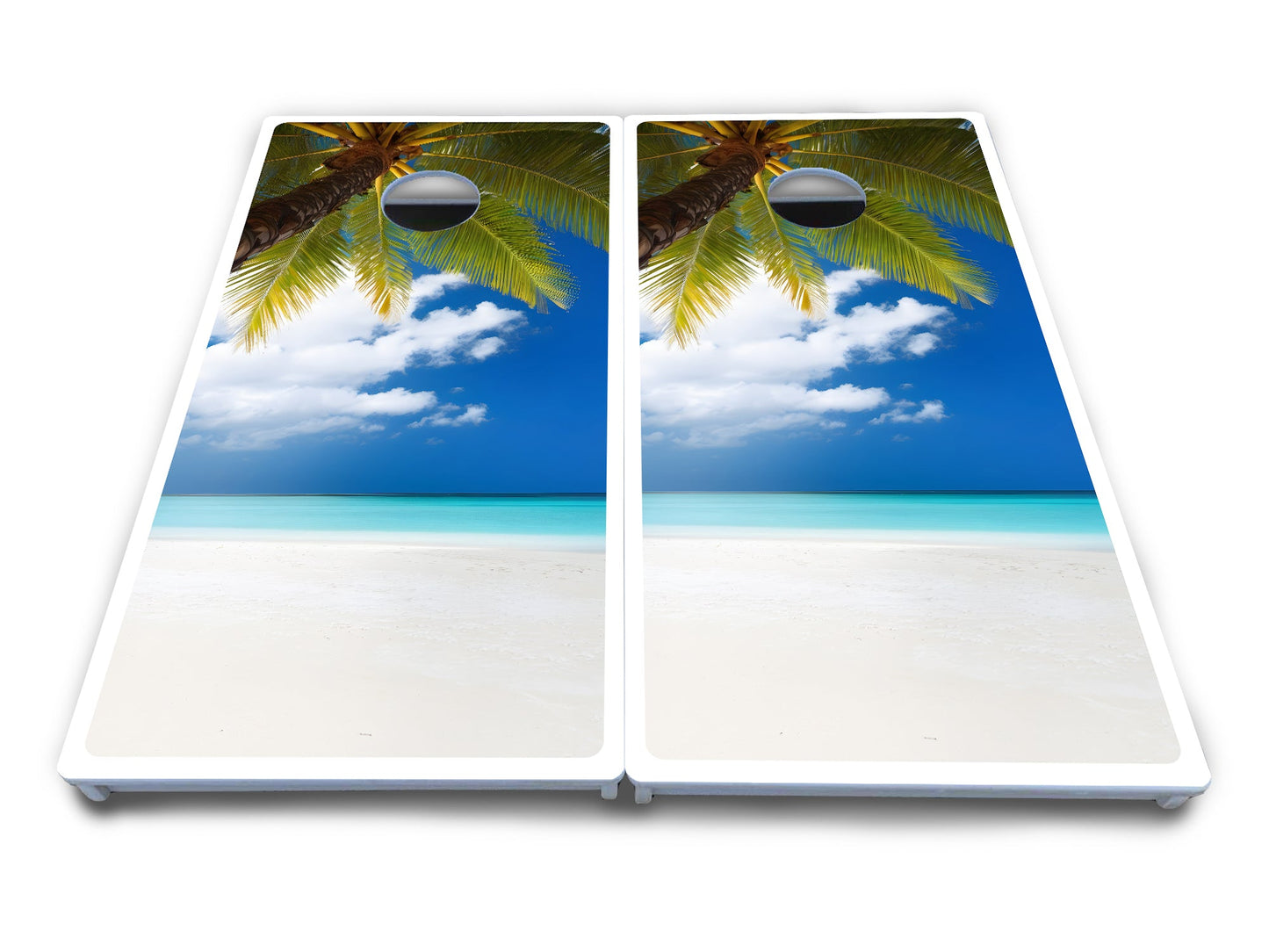Beach Palm Tree Cornhole Boards - All Weather Series