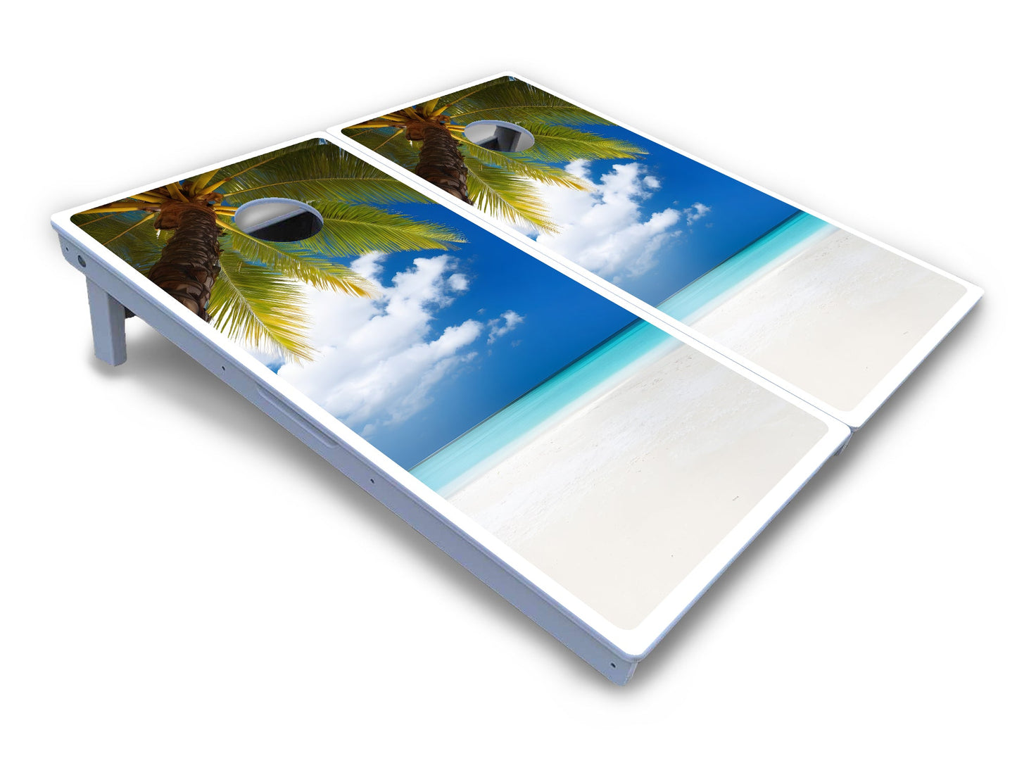 Beach Palm Tree Cornhole Boards - All Weather Series