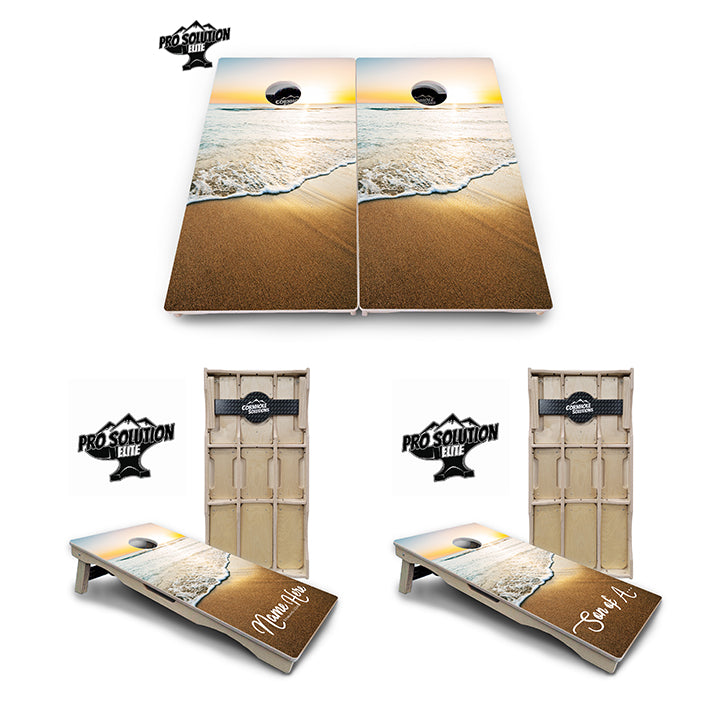 Beach Sunset Cornhole Boards - Pro Solution Elite Series