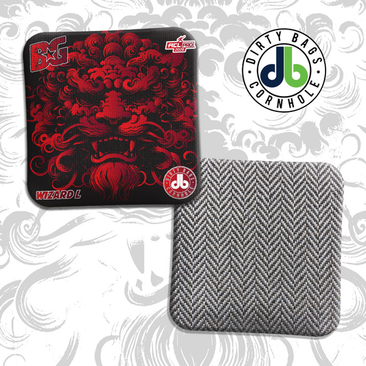 BG Cornhole Bags - "Red Foo Dog" - Wizard L / Wizard / Sorcerer