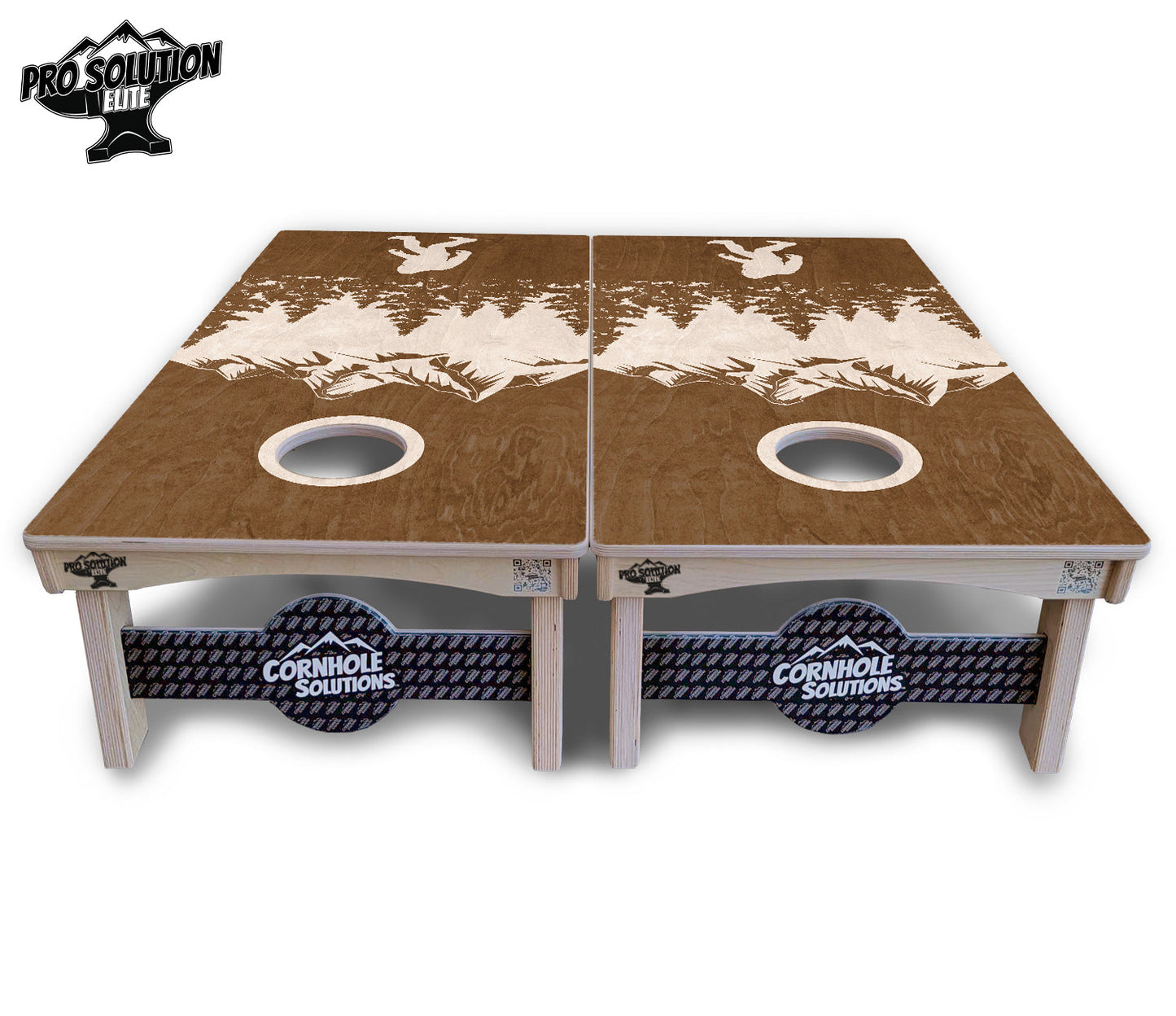 Bigfoot Mountain Scene Cornhole Boards - Pro Solution Elite Series