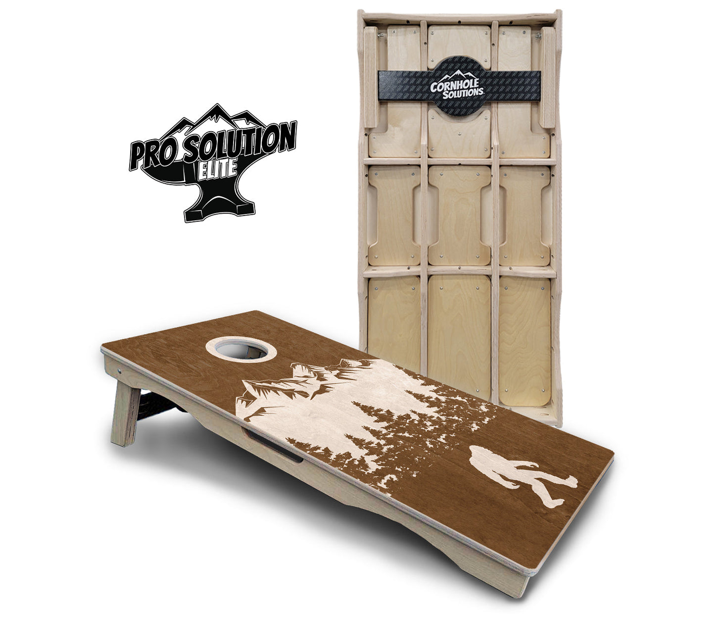 Bigfoot Mountain Scene Cornhole Boards - Pro Solution Elite Series