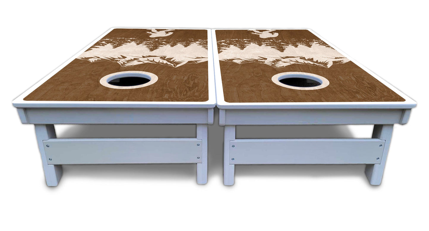 Bigfoot Mountain Scene Cornhole Boards - All Weather Series