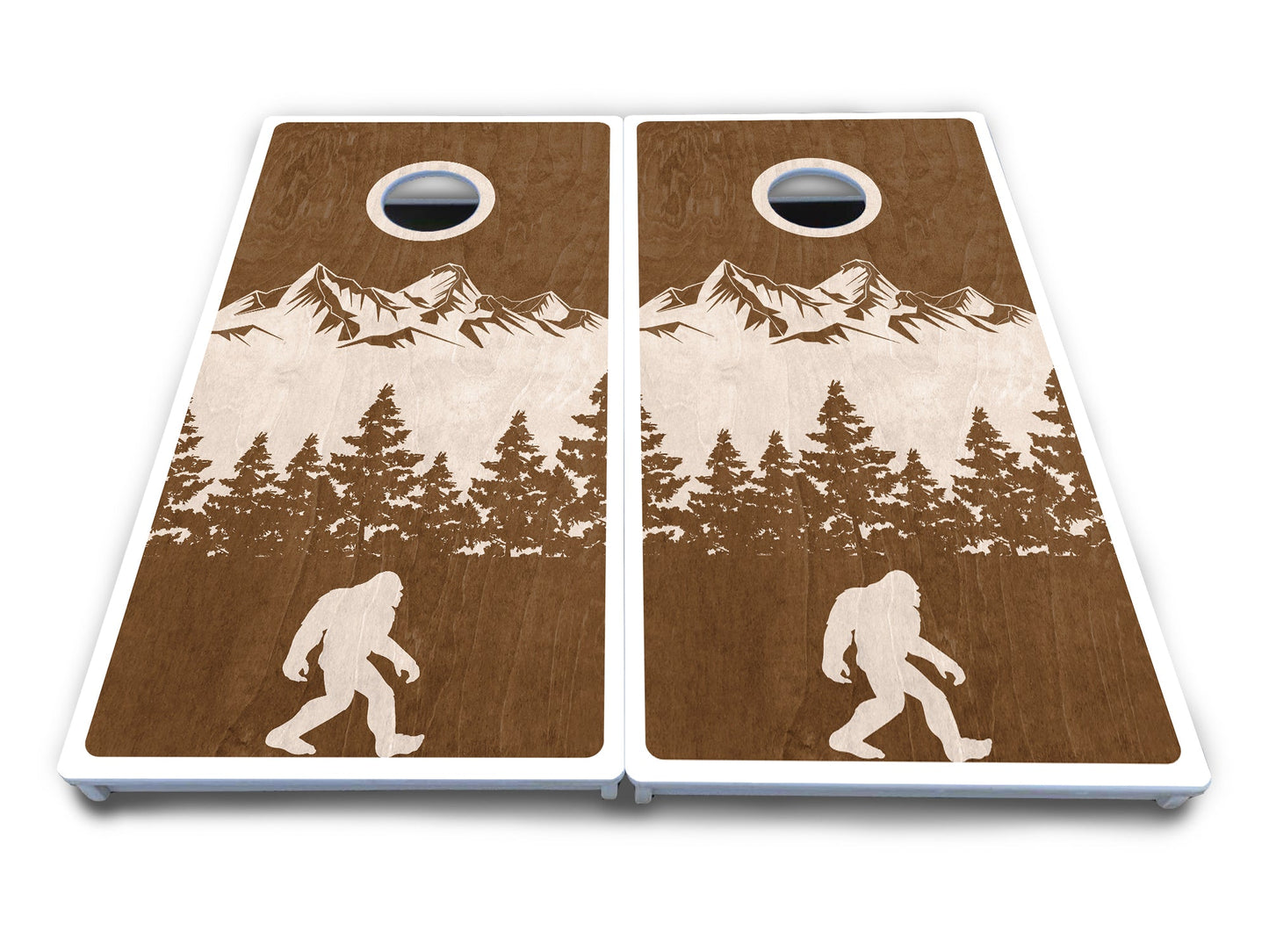 Bigfoot Mountain Scene Cornhole Boards - All Weather Series