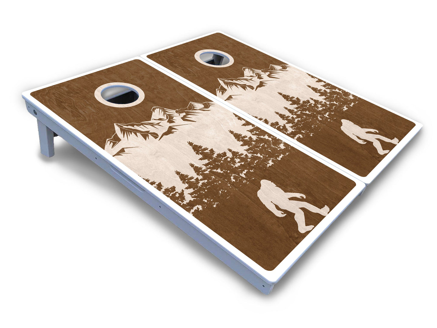 Bigfoot Mountain Scene Cornhole Boards - All Weather Series