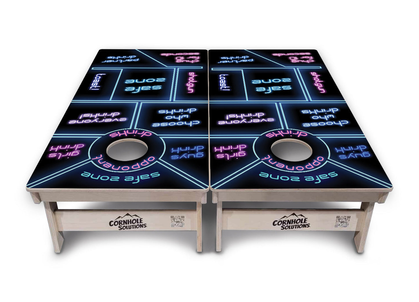 Drinking Game Black Background Cornhole Boards - Professional Tournament Series