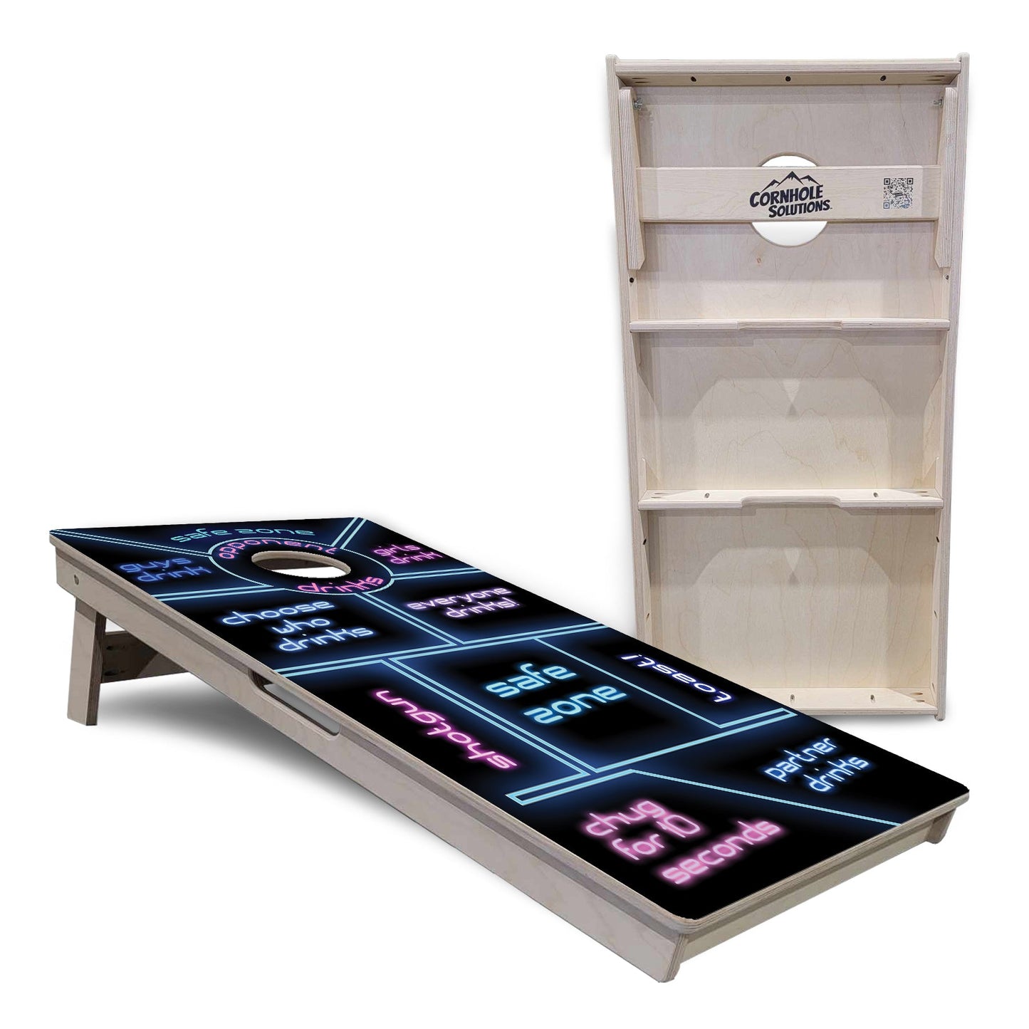 Drinking Game Black Background Cornhole Boards - Professional Tournament Series