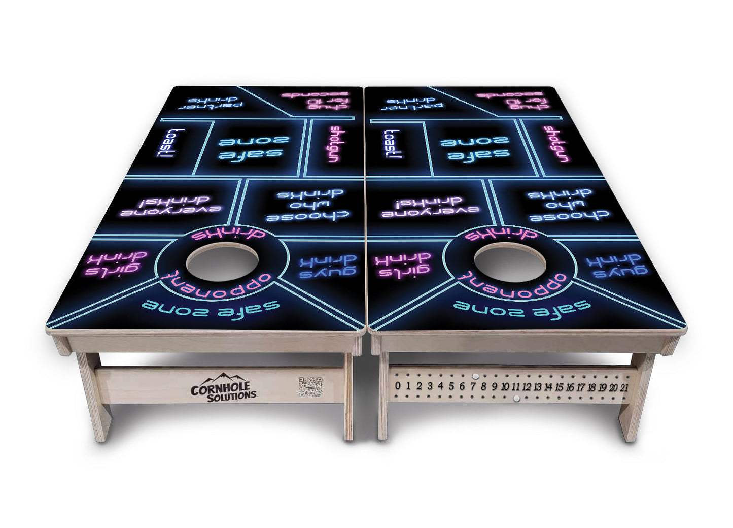 Drinking Game Black Background Cornhole Boards - Professional Tournament Series