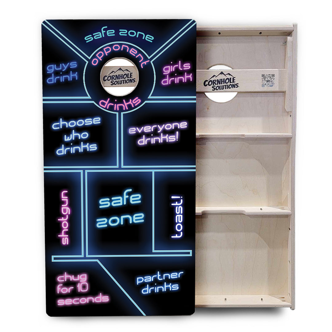 Drinking Game Black Background Cornhole Boards - Professional Tournament Series