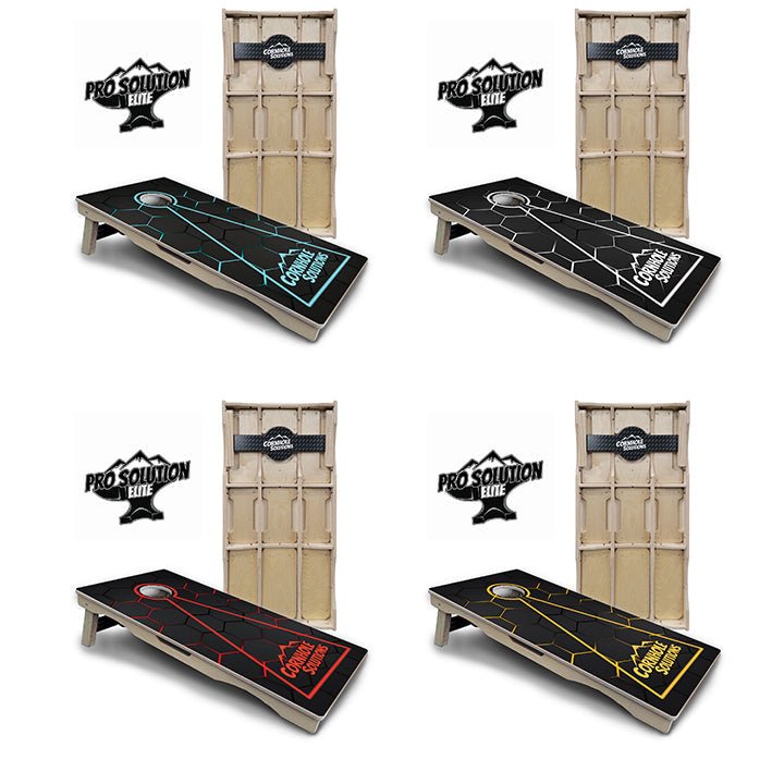 Glow Hole Black Cornhole Boards - Pro Solution Elite Series
