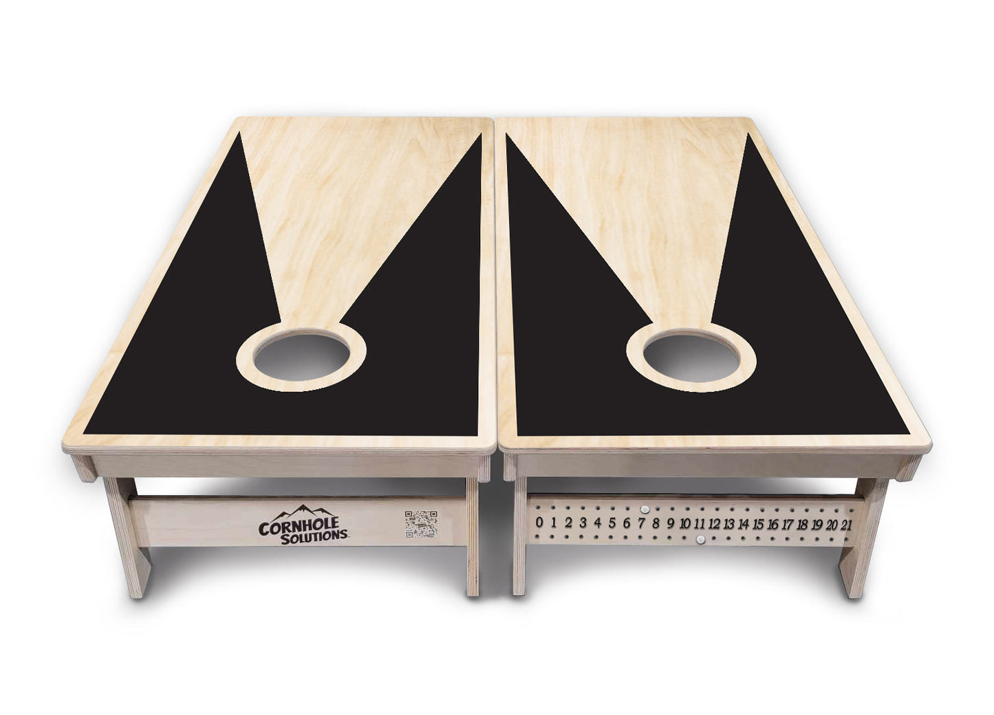 Black/Natural Keyhole Cornhole Boards - Professional Tournament Series