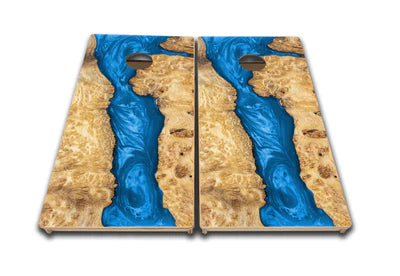 Tournament Quality Cornhole Boards - Blue Epoxy Design