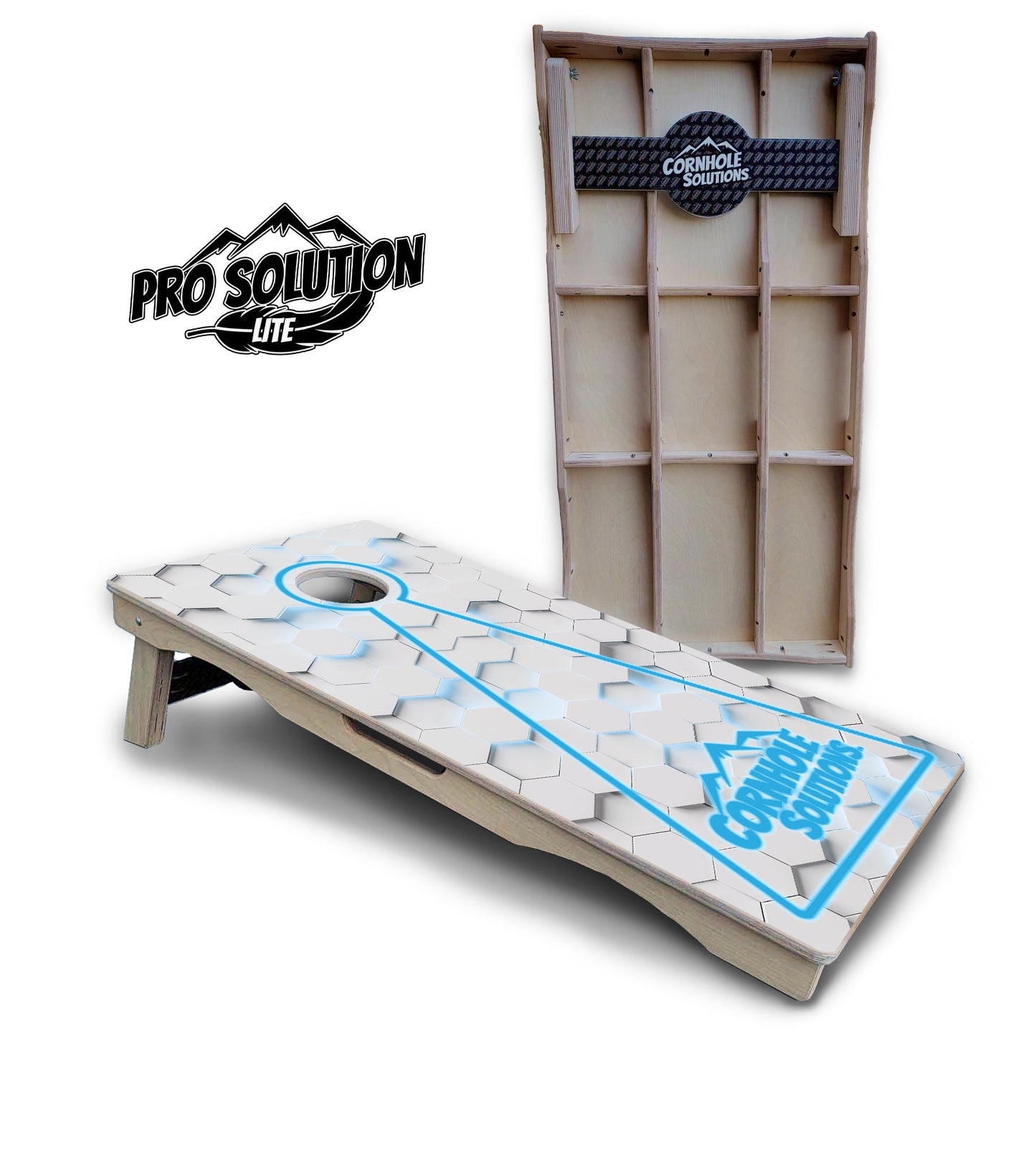Glow Hole White Cornhole Boards - Pro Solution Lite Series