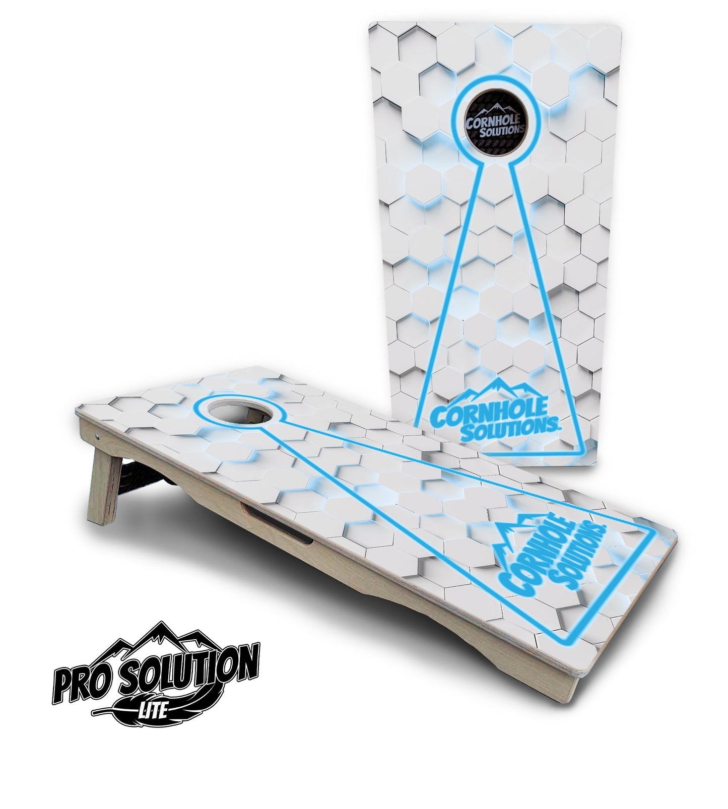 Glow Hole White Cornhole Boards - Pro Solution Lite Series