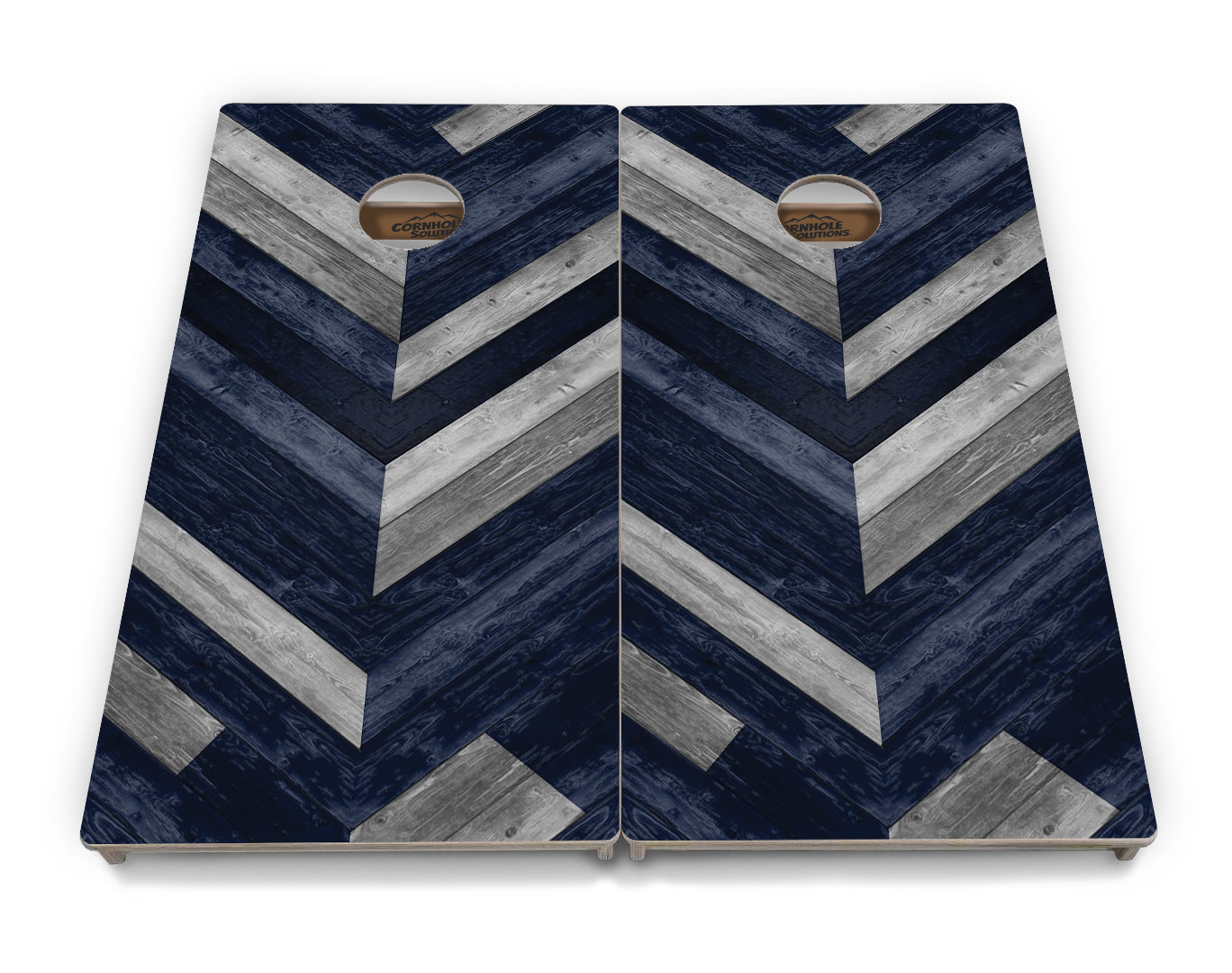 Blue Herringbone Cornhole Boards - Professional Tournament Series