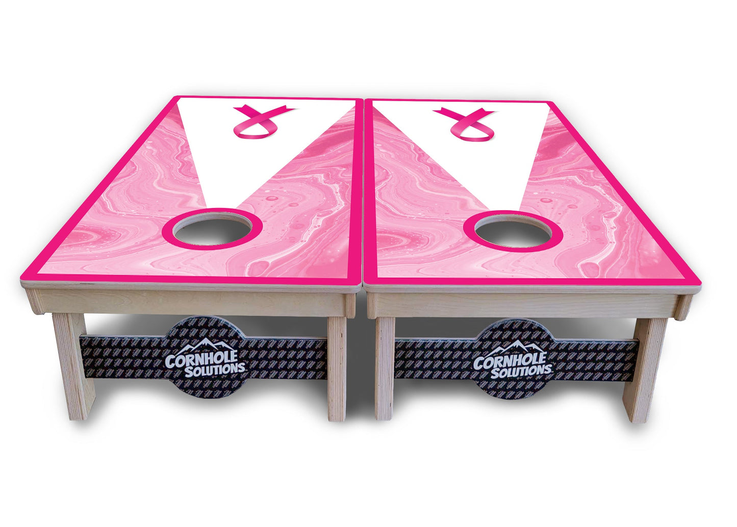 Cancer Awareness Breast Cornhole Boards - Professional Tournament Series