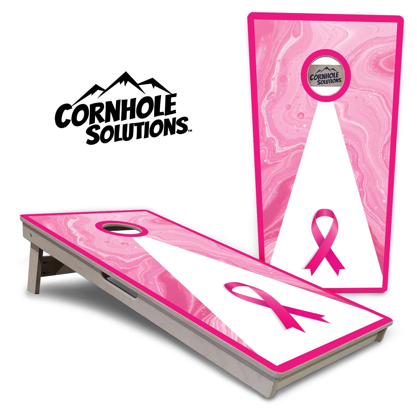 Cancer Awareness Breast Cornhole Boards - Professional Tournament Series