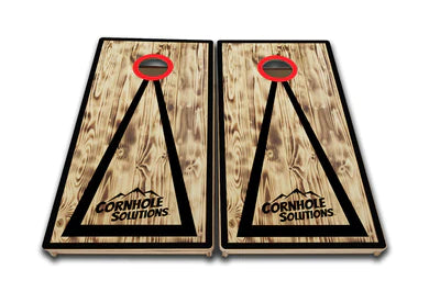Quick Ship Cornhole Boards - CS Burnt Triangle Design