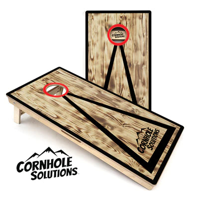 Quick Ship Cornhole Boards - CS Burnt Triangle Design