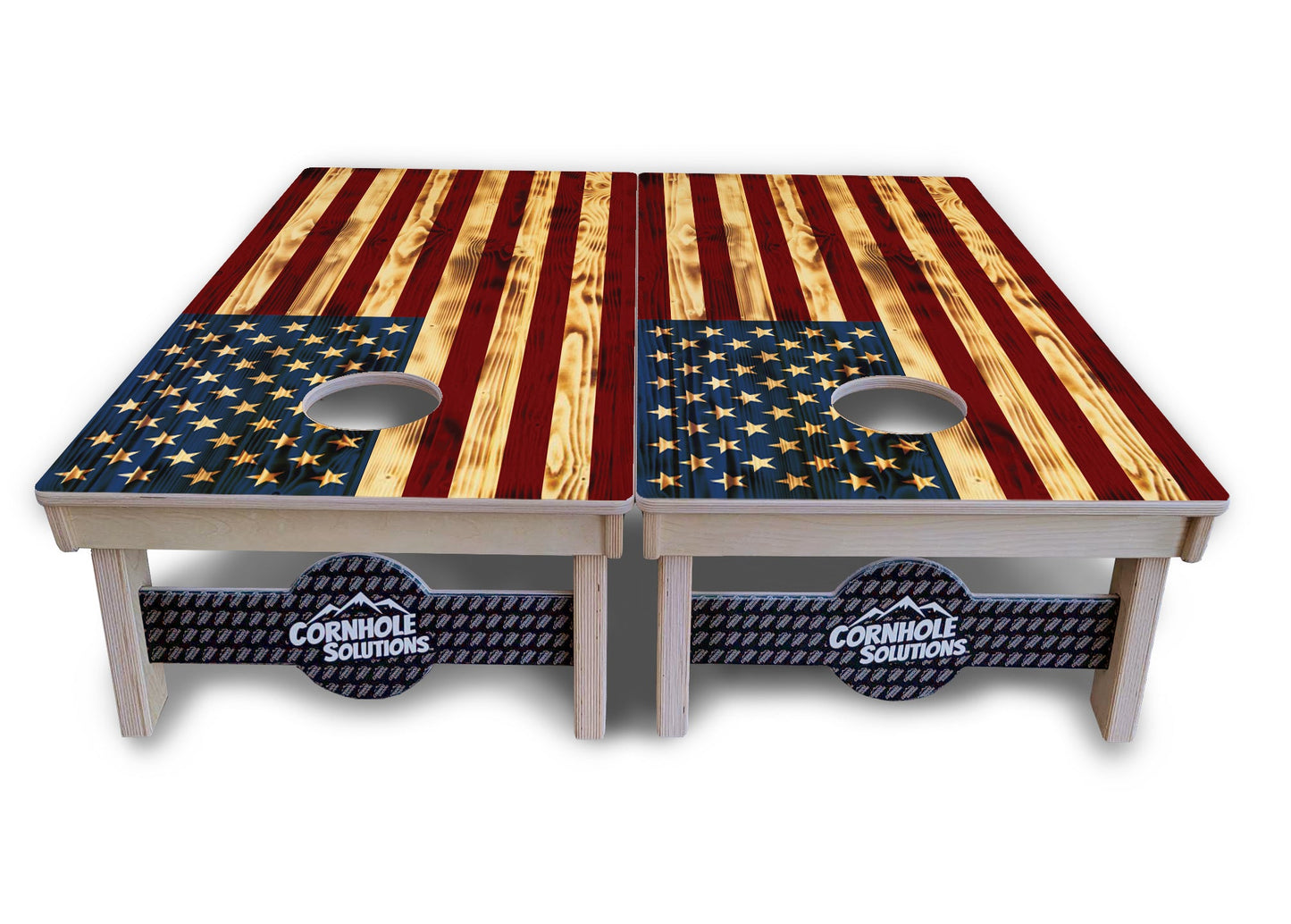 Burnt Color Flag Cornhole Boards - Professional Tournament Series