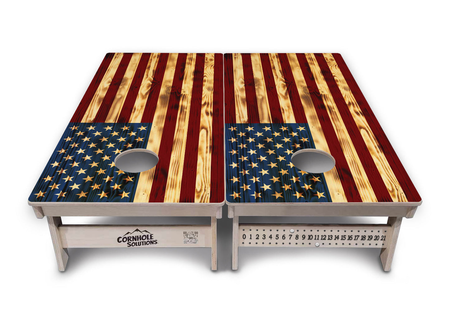 Burnt Color Flag Cornhole Boards - Professional Tournament Series