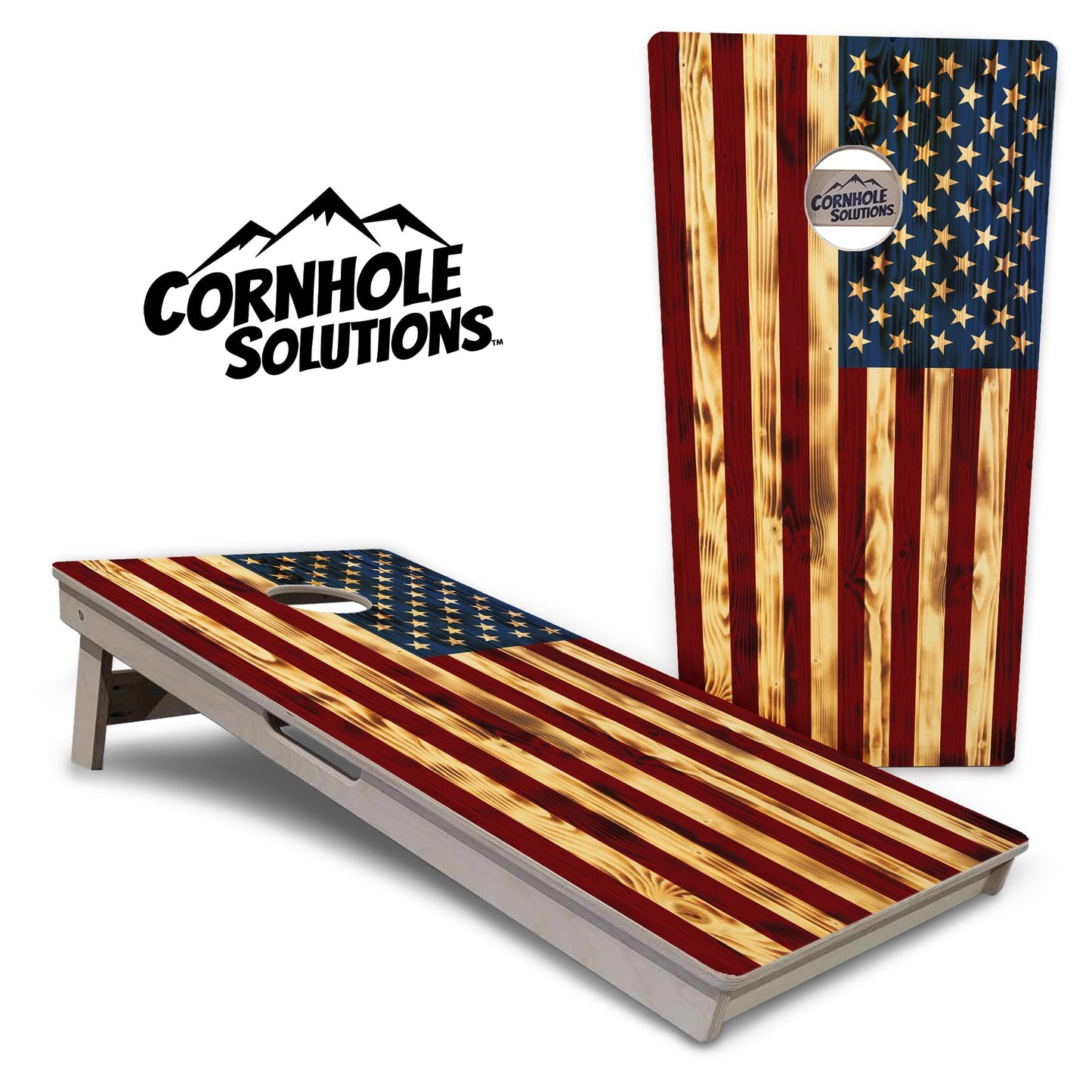 Burnt Color Flag Cornhole Boards - Professional Tournament Series