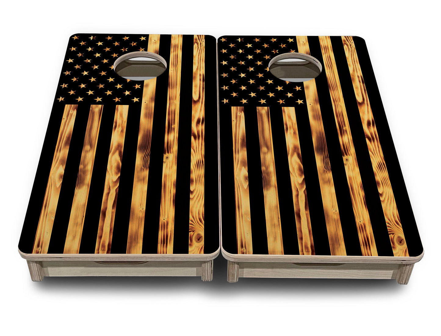 Burnt Flag - Mini or Vacation Size Cornhole Boards